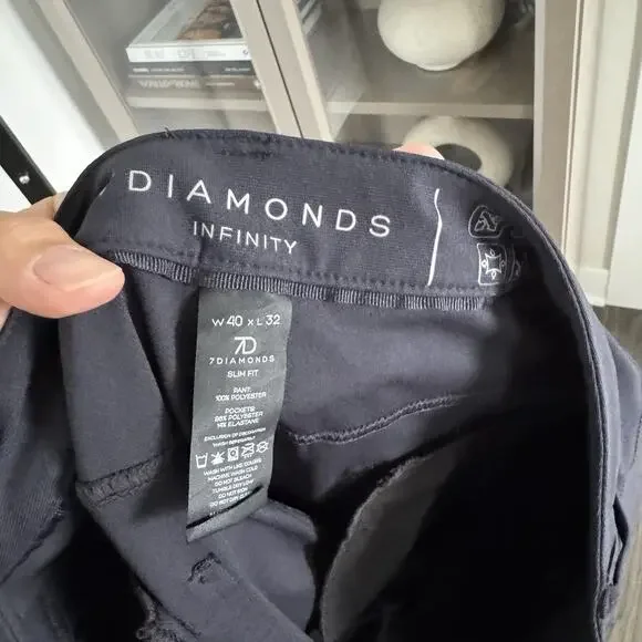 7 Diamonds Infinity Charcoal Black 7 Pocket Slim Fit Casual Flex Pants 40x32 NEW